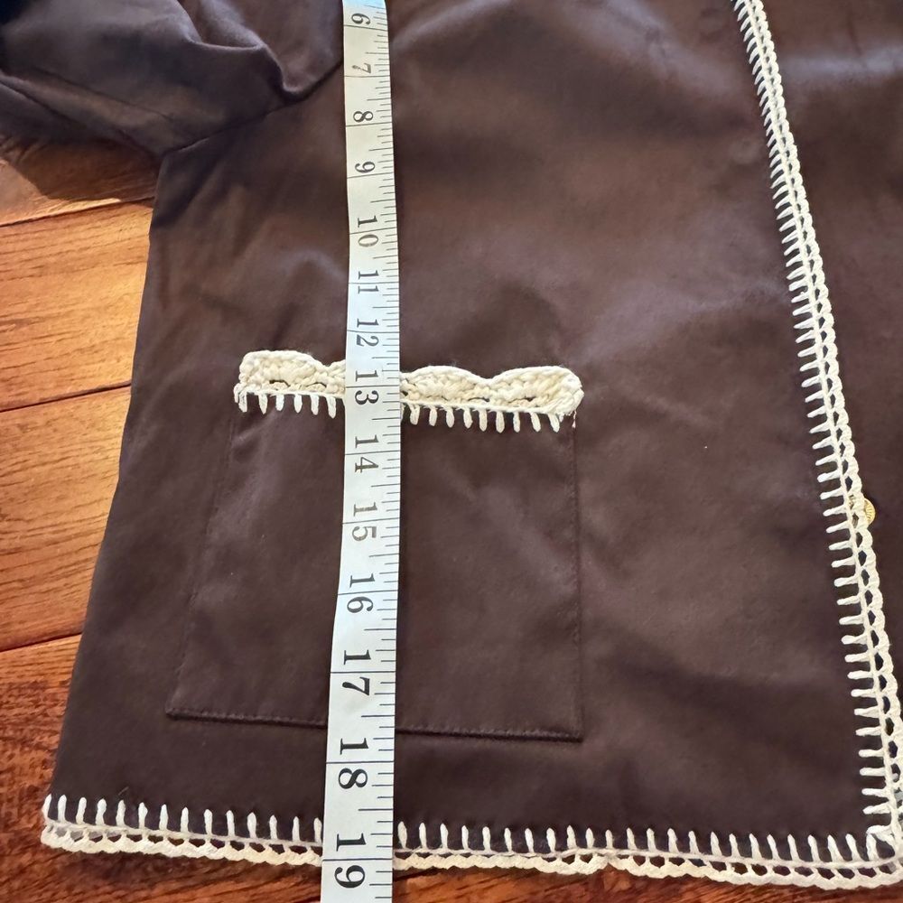 Bagatelle Collection Faux Suede Crochet Trim Jacket S NWT - Picture 8 of 8